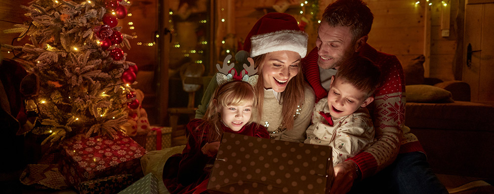 Happy Family at Christmas