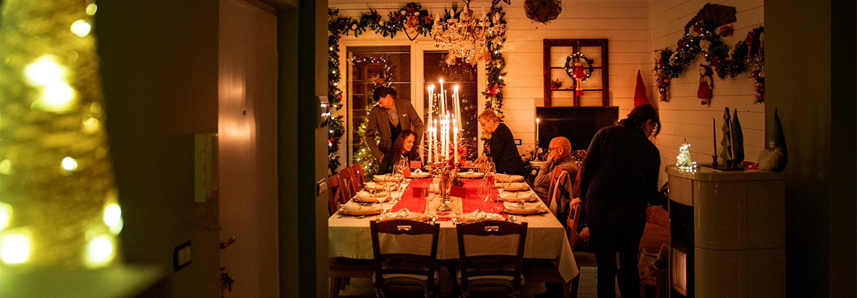 Interior of home during the holidays
