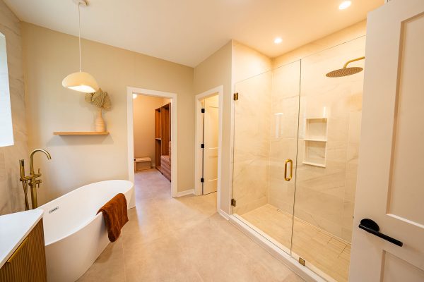 Woodhaven custom home Circleville Ohio primary bathroom with walk-in shower