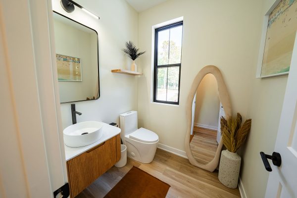 Woodhaven custom home Circleville Ohio modern powder bathroom