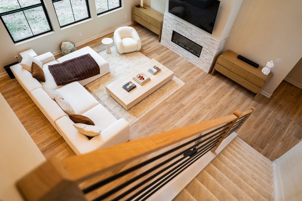 Woodhaven custom home Circleville Ohio living room overlook