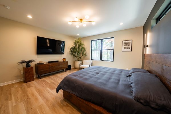 Woodhaven custom home Circleville Ohio guest bedroom with modern finishes